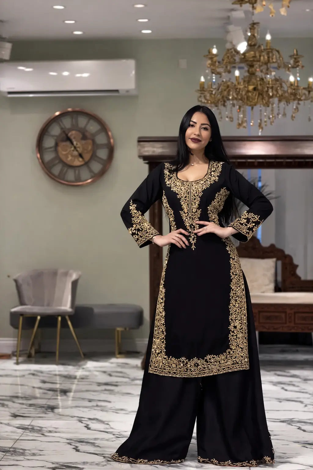 Elegant Faux Georgette Palazzo Suit Set for Festive and Wedding Wear