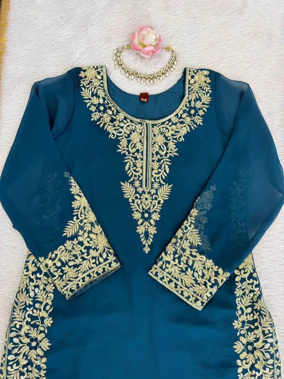 Elegant Faux Georgette Palazzo Suit Set for Festive and Wedding Wear