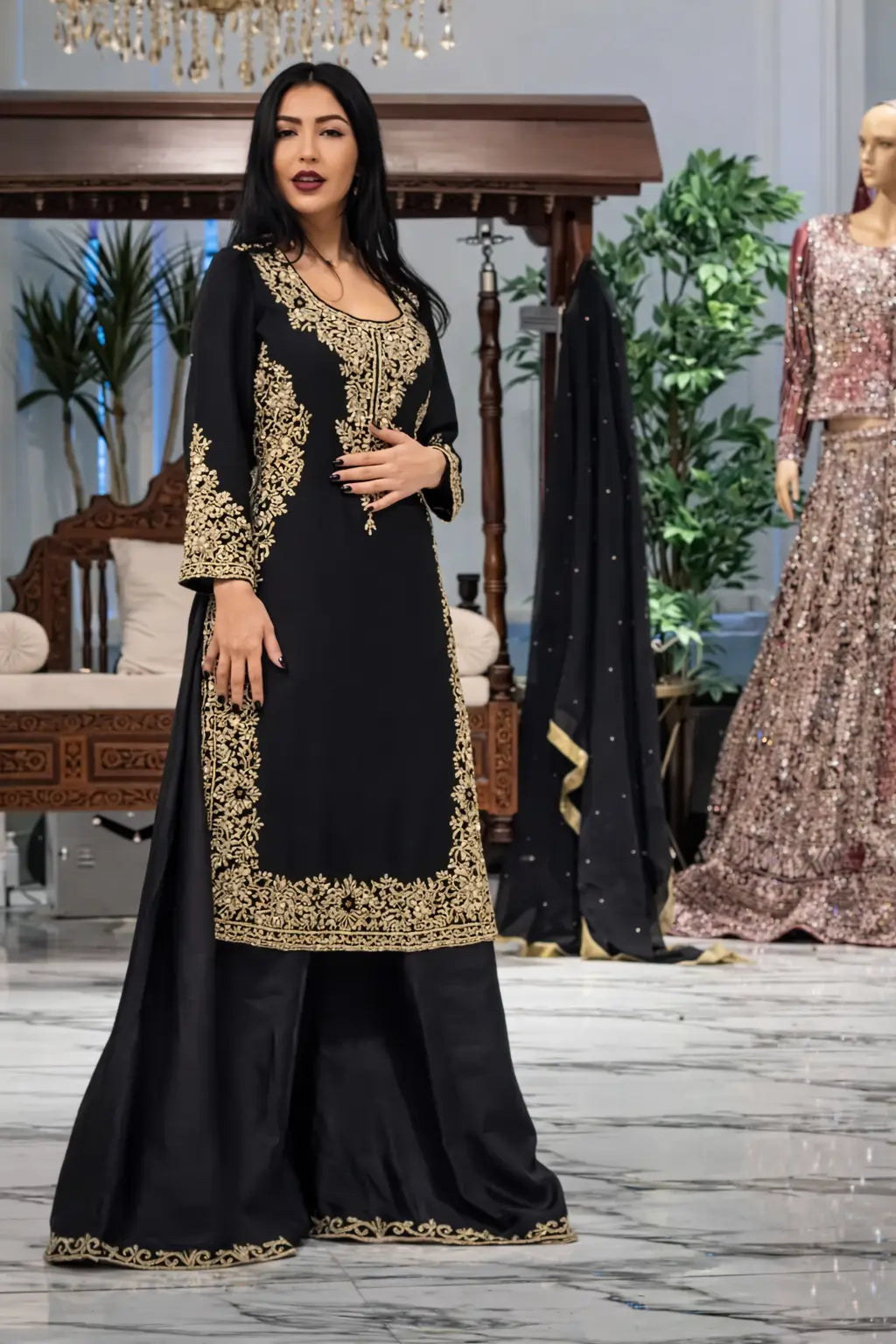 Elegant Faux Georgette Palazzo Suit Set for Festive and Wedding Wear