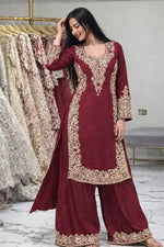 Elegant Faux Georgette Palazzo Suit Set for Festive and Wedding Wear