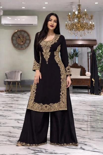 Elegant Faux Georgette Palazzo Suit Set for Festive and Wedding Wear