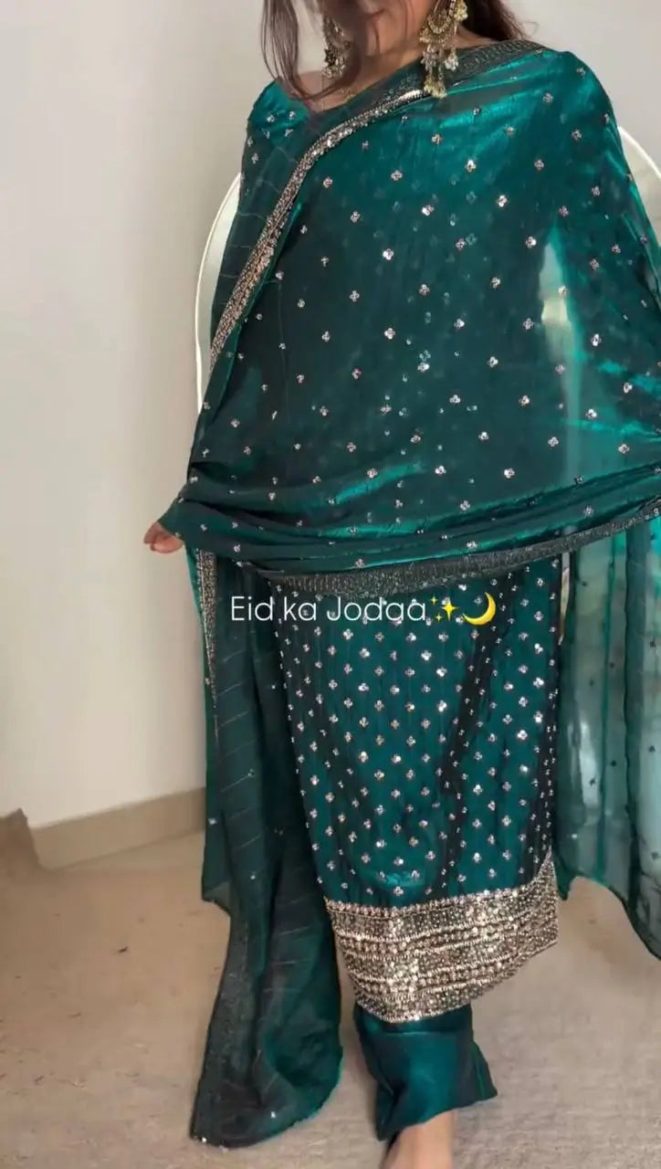 Elegant Fendy Silk Embroidered Kurta Set for Festive and Wedding Wear