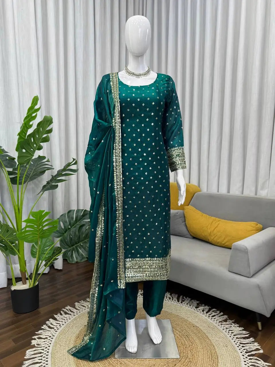 Elegant Fendy Silk Embroidered Kurta Set for Festive and Wedding Wear