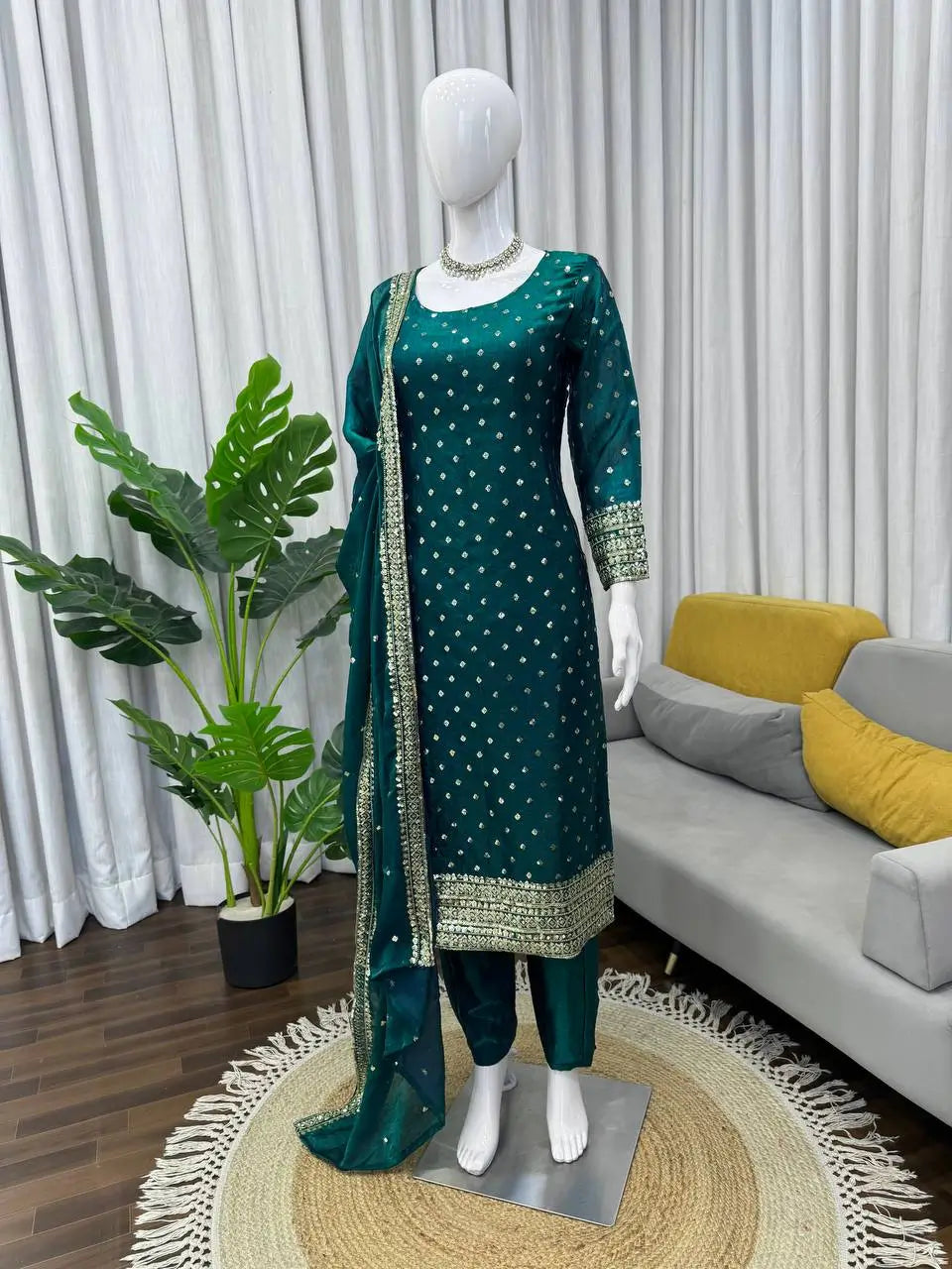 Elegant Fendy Silk Embroidered Kurta Set for Festive and Wedding Wear