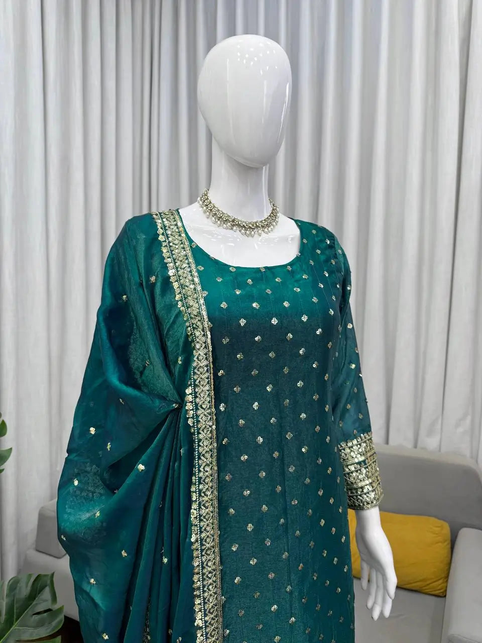 Elegant Fendy Silk Embroidered Kurta Set for Festive and Wedding Wear
