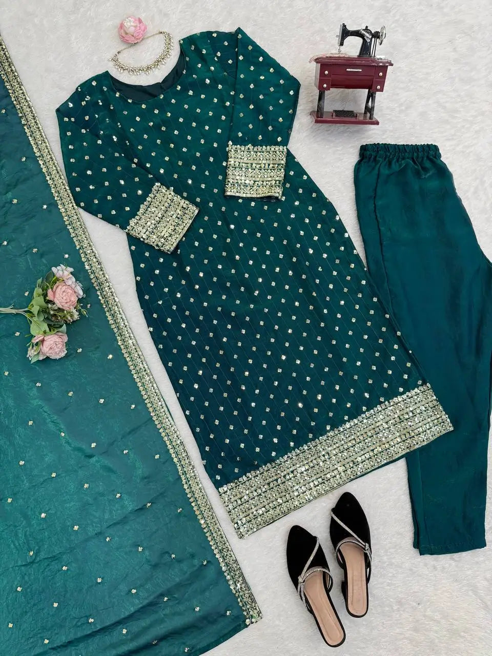 Elegant Fendy Silk Embroidered Kurta Set for Festive and Wedding Wear