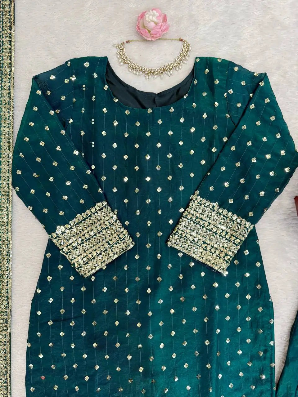 Elegant Fendy Silk Embroidered Kurta Set for Festive and Wedding Wear