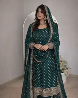 Elegant Fendy Silk Embroidered Kurta Set for Festive and Wedding Wear