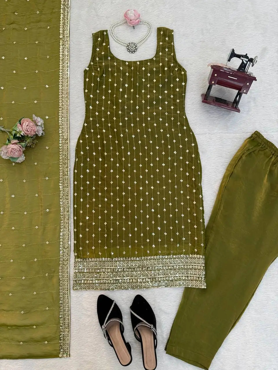 Elegant Fendy Silk Embroidered Kurta Set for Festive and Wedding Wear