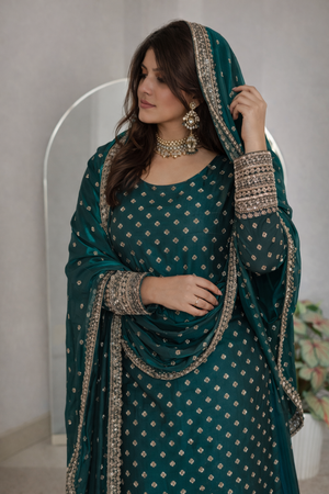 Elegant Fendy Silk Embroidered Kurta Set for Festive and Wedding Wear