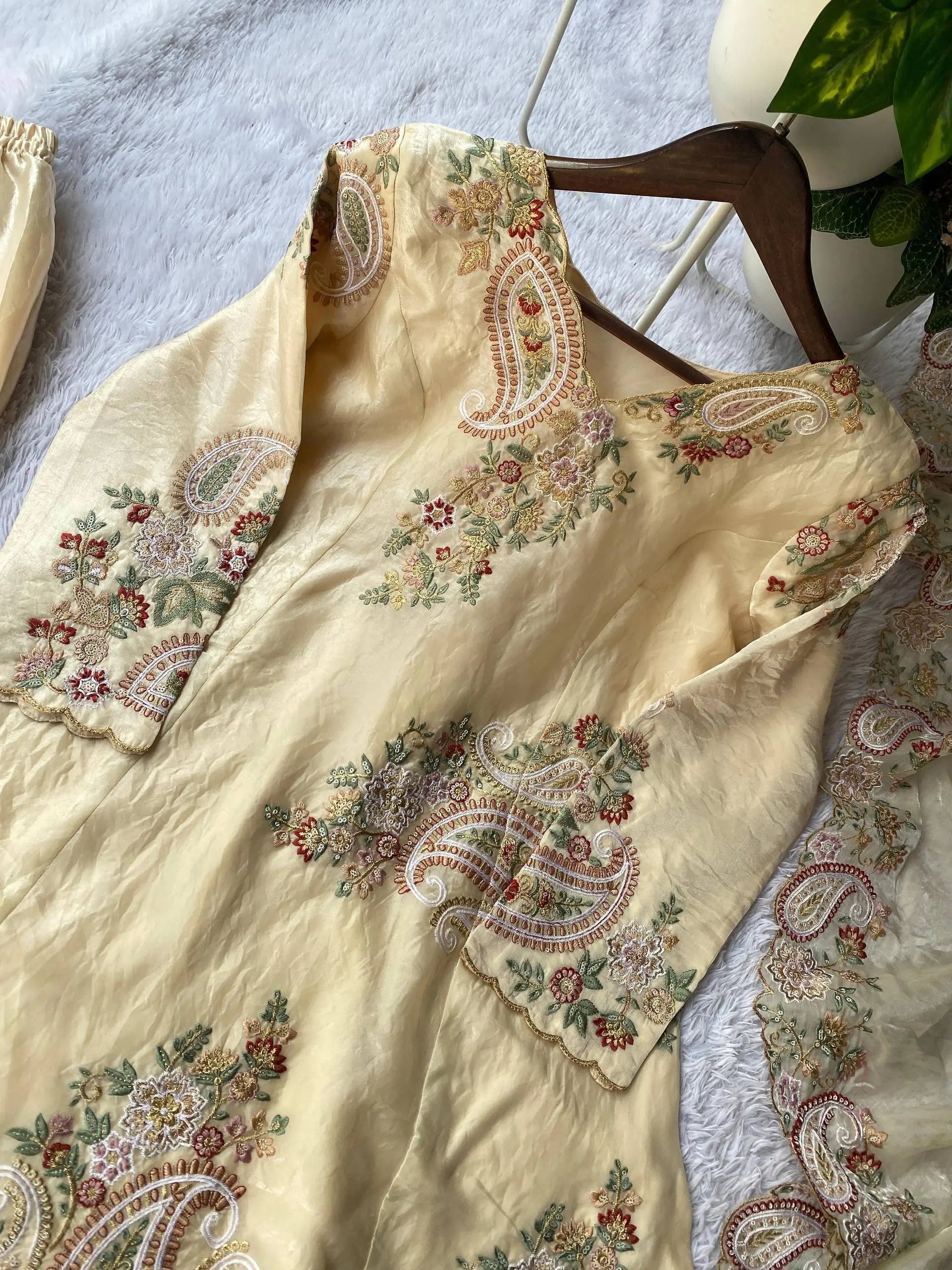 Elegant Fendy Silk Embroidered Suit Set for Festive and Party Wear