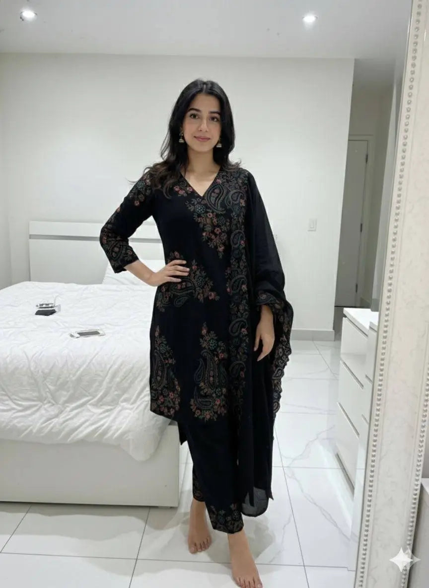 Elegant Fendy Silk Embroidered Suit Set for Festive and Party Wear