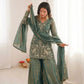 Elegant Fendy Silk Palazzo Suit Set for Festive and Occasion Wear