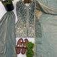 Elegant Fendy Silk Palazzo Suit Set for Festive and Occasion Wear