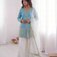 Elegant Fendy Silk Palazzo Suit Set for Festive and Occasion Wear