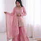 Elegant Fendy Silk Palazzo Suit Set for Festive and Occasion Wear