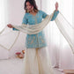 Elegant Fendy Silk Palazzo Suit Set for Festive and Occasion Wear
