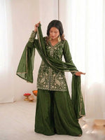Elegant Fendy Silk Palazzo Suit Set for Festive and Occasion Wear