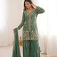 Elegant Fendy Silk Palazzo Suit Set for Festive and Occasion Wear