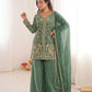 Elegant Fendy Silk Palazzo Suit Set for Festive and Occasion Wear