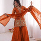 Elegant Fendy Silk Palazzo Suit Set for Festive and Occasion Wear