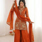 Elegant Fendy Silk Palazzo Suit Set for Festive and Occasion Wear