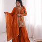 Elegant Fendy Silk Palazzo Suit Set for Festive and Occasion Wear