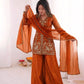 Elegant Fendy Silk Palazzo Suit Set for Festive and Occasion Wear