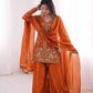 Elegant Fendy Silk Palazzo Suit Set for Festive and Occasion Wear