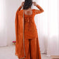 Elegant Fendy Silk Palazzo Suit Set for Festive and Occasion Wear