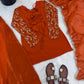 Elegant Fendy Silk Palazzo Suit Set for Festive and Occasion Wear