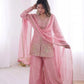 Elegant Fendy Silk Palazzo Suit Set for Festive and Occasion Wear