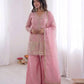 Elegant Fendy Silk Palazzo Suit Set for Festive and Occasion Wear
