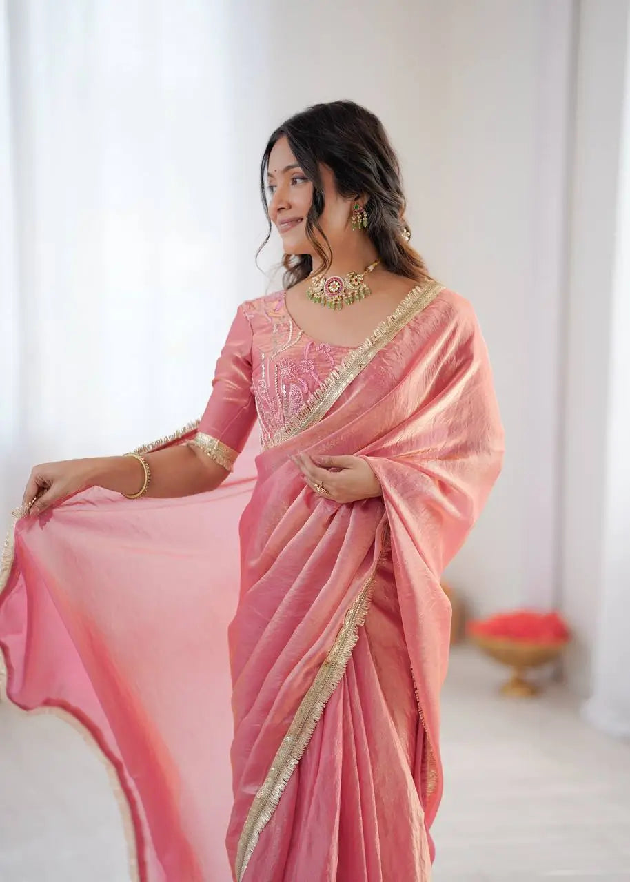 Elegant Fendy Silk Ready to Wear Saree for Office and Function Wear