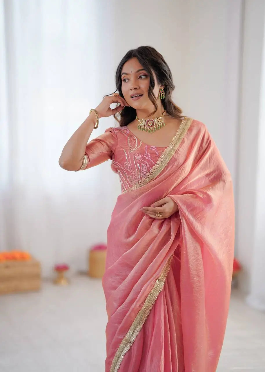 Elegant Fendy Silk Ready to Wear Saree for Office and Function Wear