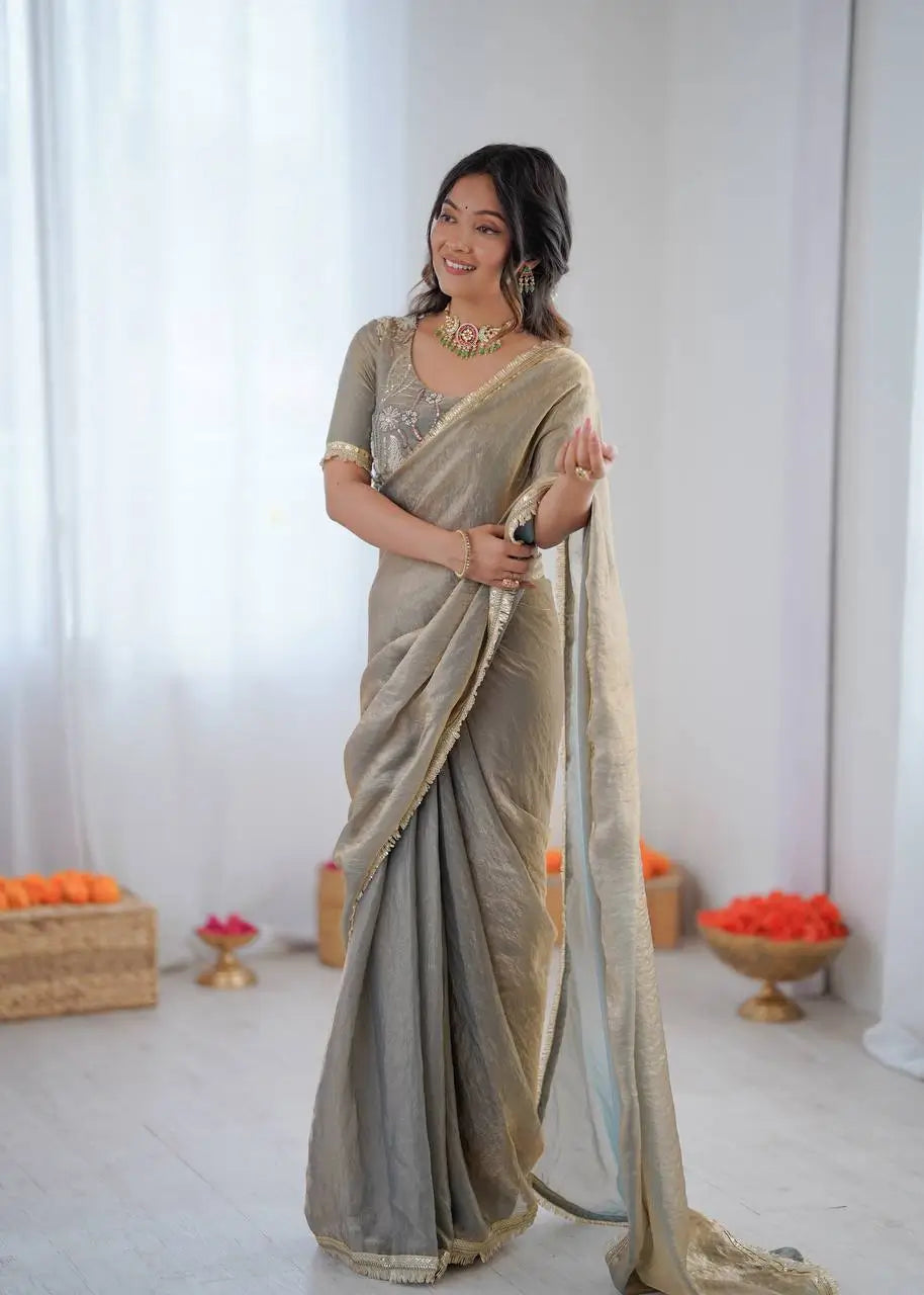 Elegant Fendy Silk Ready to Wear Saree for Office and Function Wear