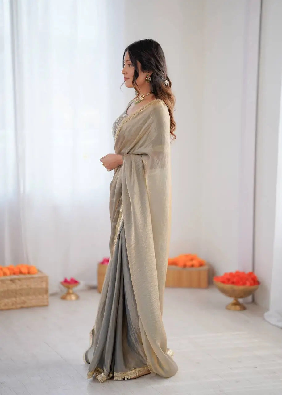 Elegant Fendy Silk Ready to Wear Saree for Office and Function Wear