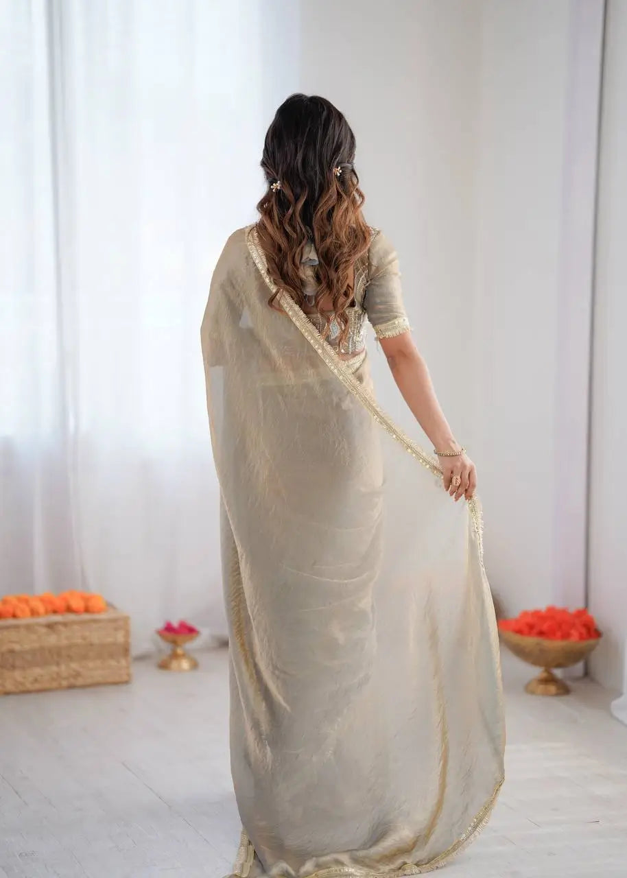 Elegant Fendy Silk Ready to Wear Saree for Office and Function Wear