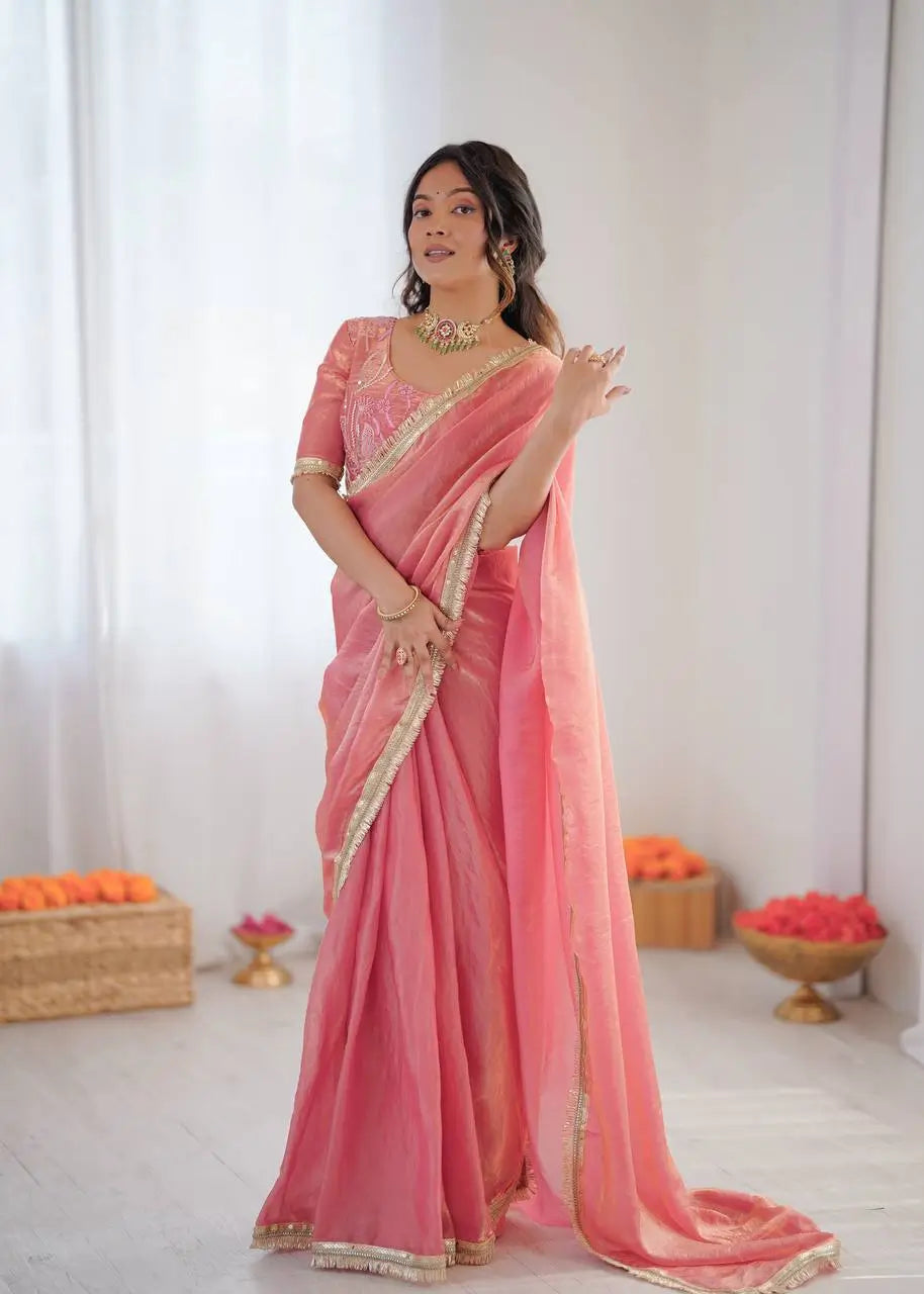 Elegant Fendy Silk Ready to Wear Saree for Office and Function Wear