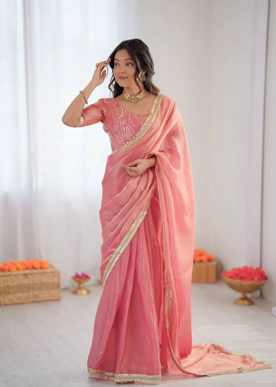 Elegant Fendy Silk Ready to Wear Saree for Office and Function Wear