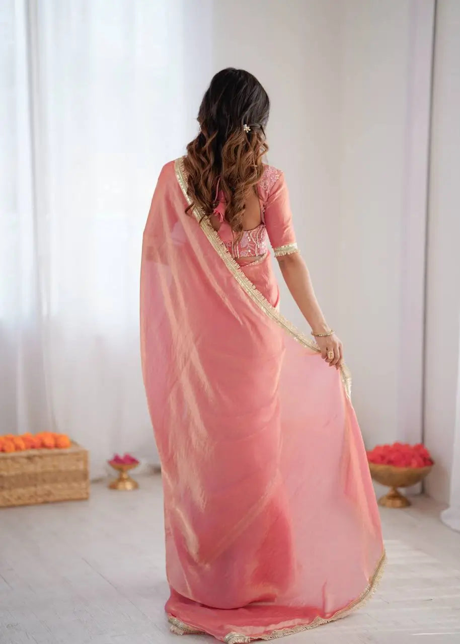Elegant Fendy Silk Ready to Wear Saree for Office and Function Wear