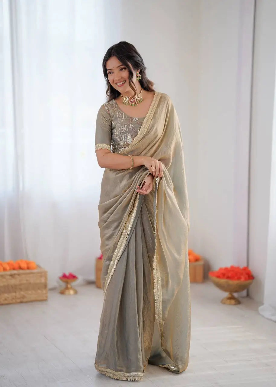 Elegant Fendy Silk Ready to Wear Saree for Office and Function Wear