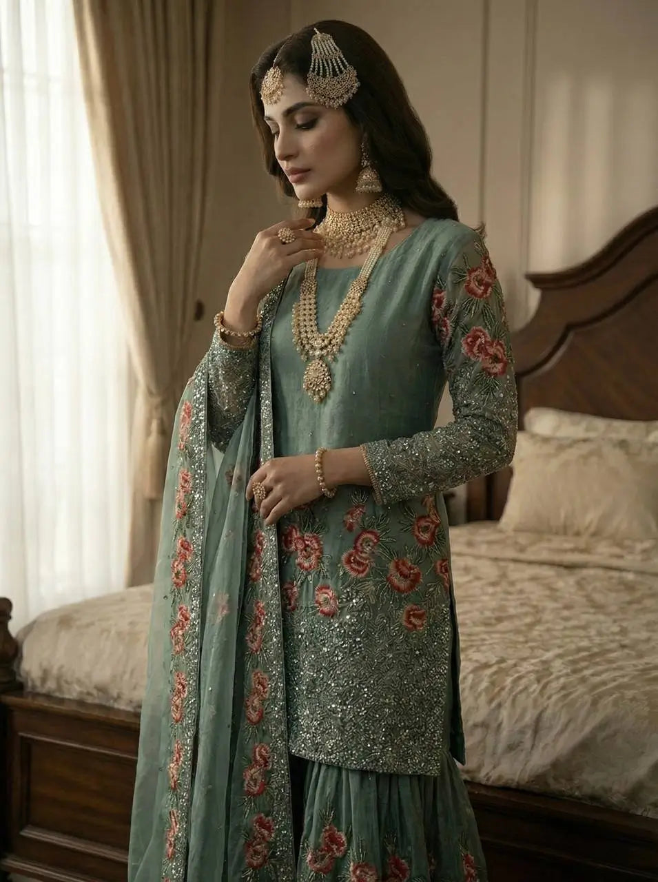 Elegant Fendy Silk Sharara Set for Eid and Festive Wear