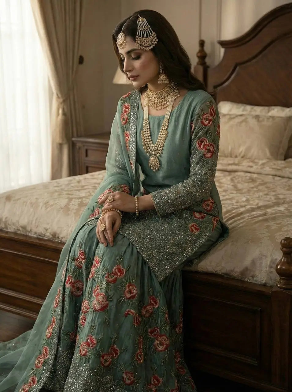 Elegant Fendy Silk Sharara Set for Eid and Festive Wear