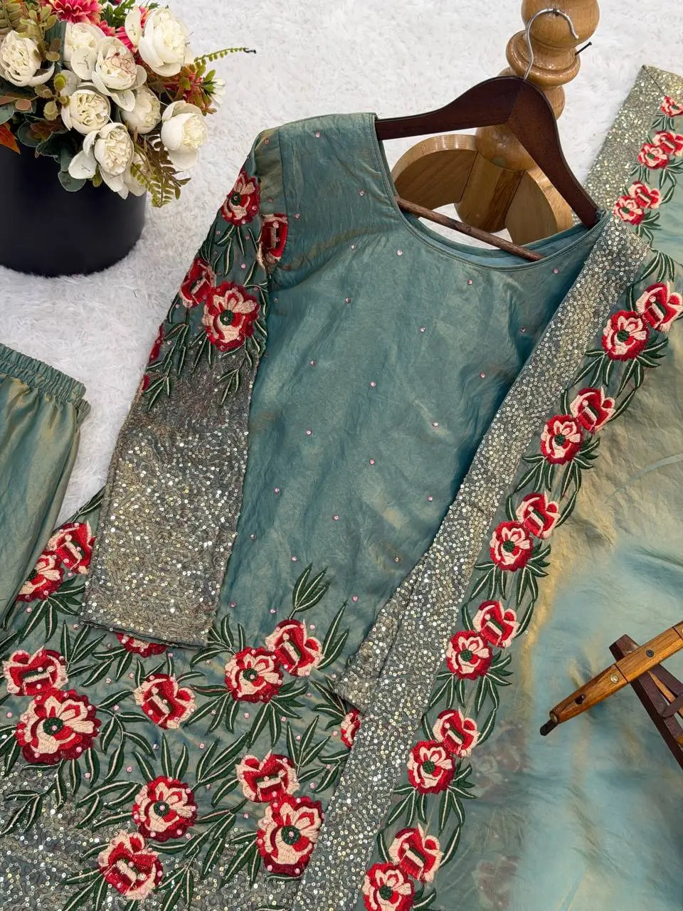 Elegant Fendy Silk Sharara Set for Eid and Festive Wear