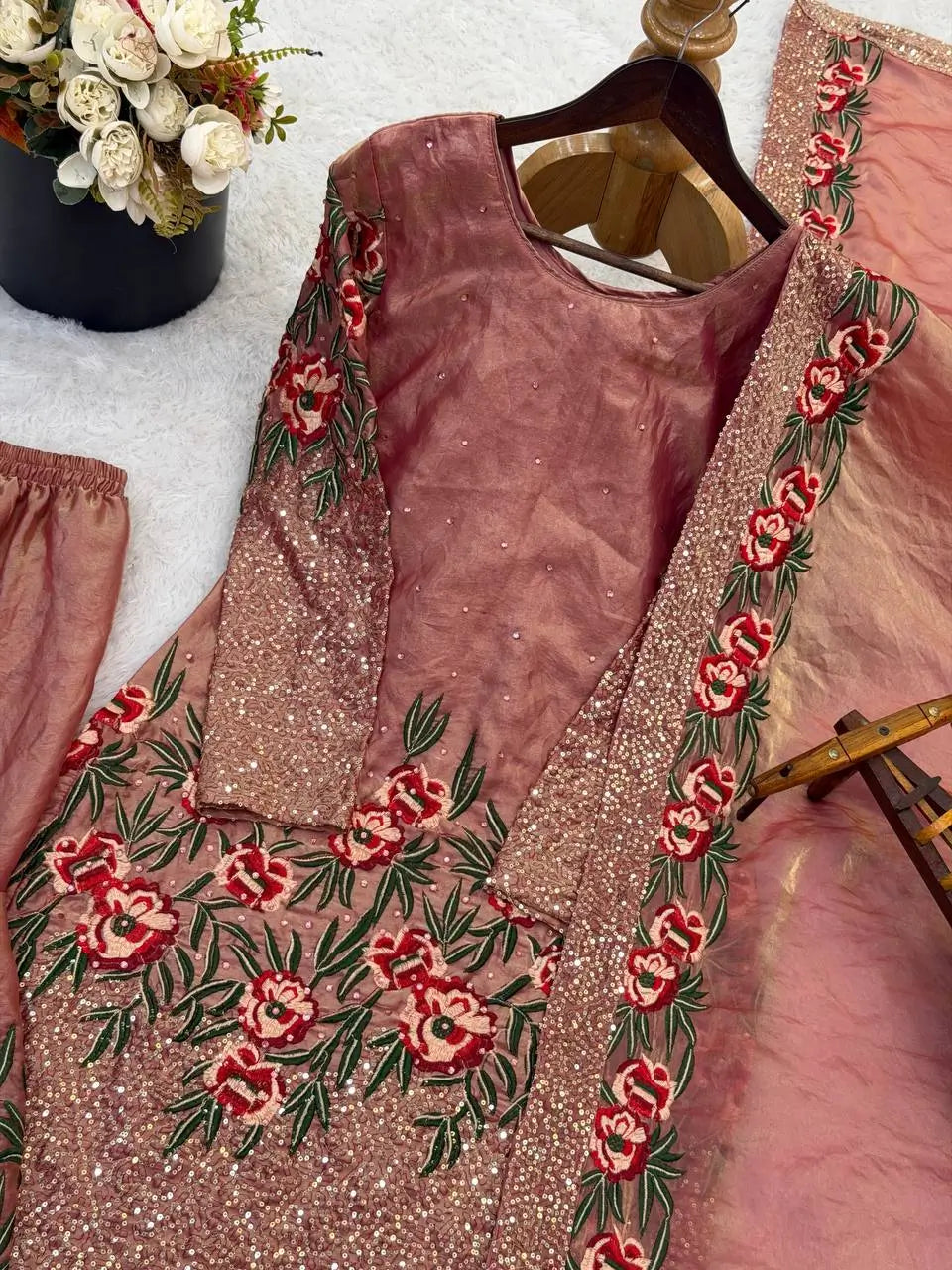 Elegant Fendy Silk Sharara Set for Eid and Festive Wear