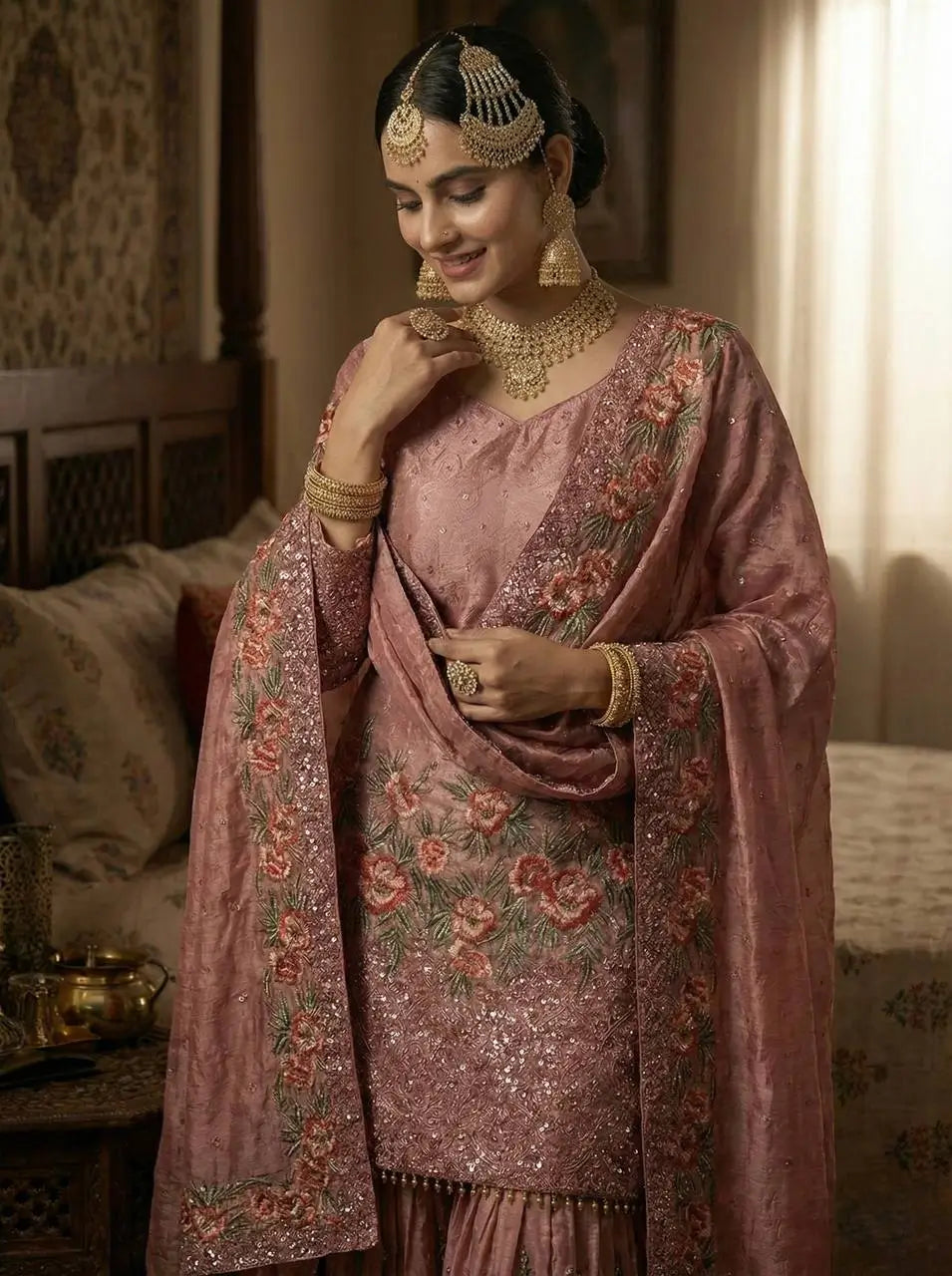 Elegant Fendy Silk Sharara Set for Eid and Festive Wear