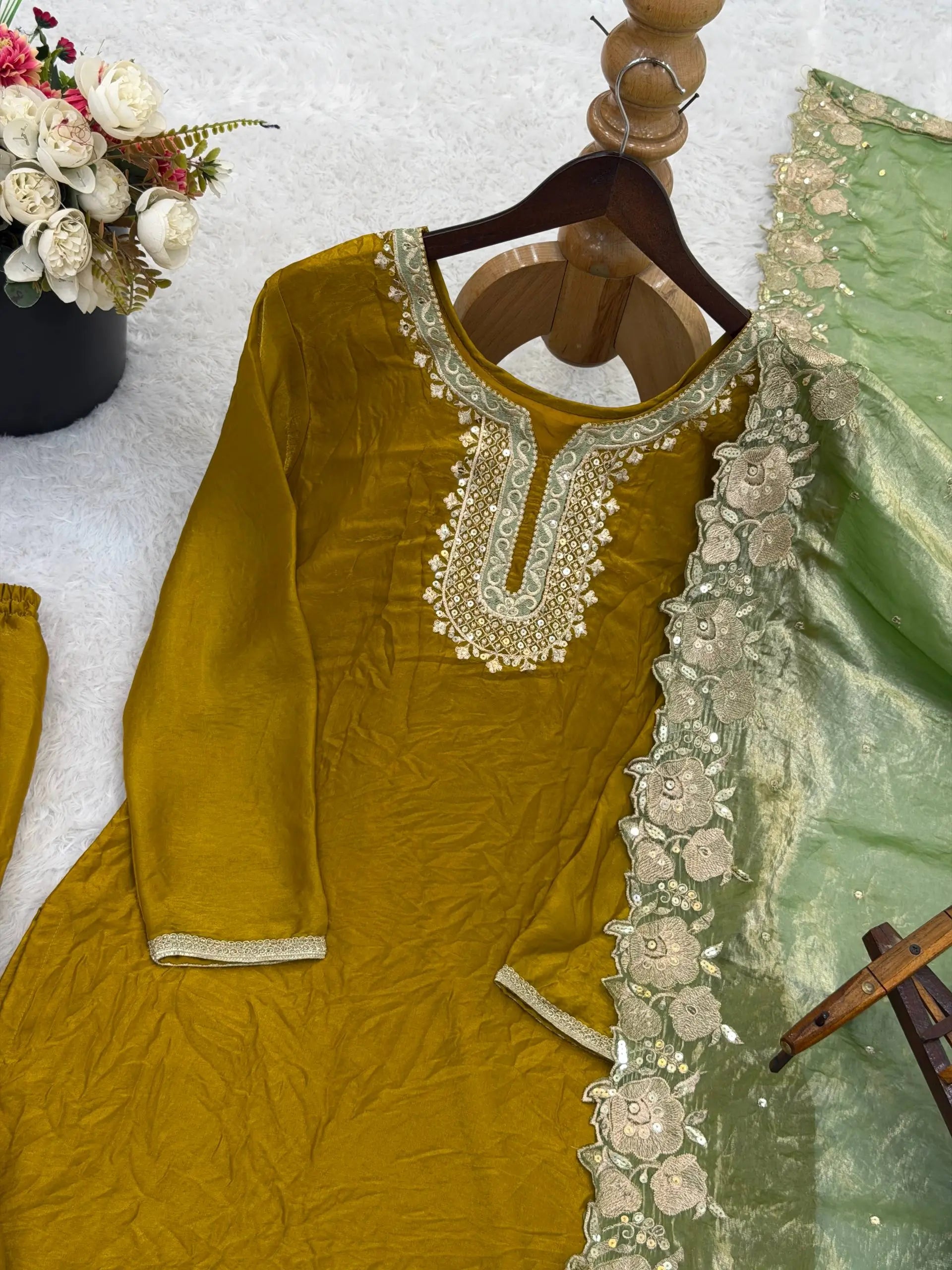 Elegant Fendy Silk Sharara Set for Festive and Wedding Wear