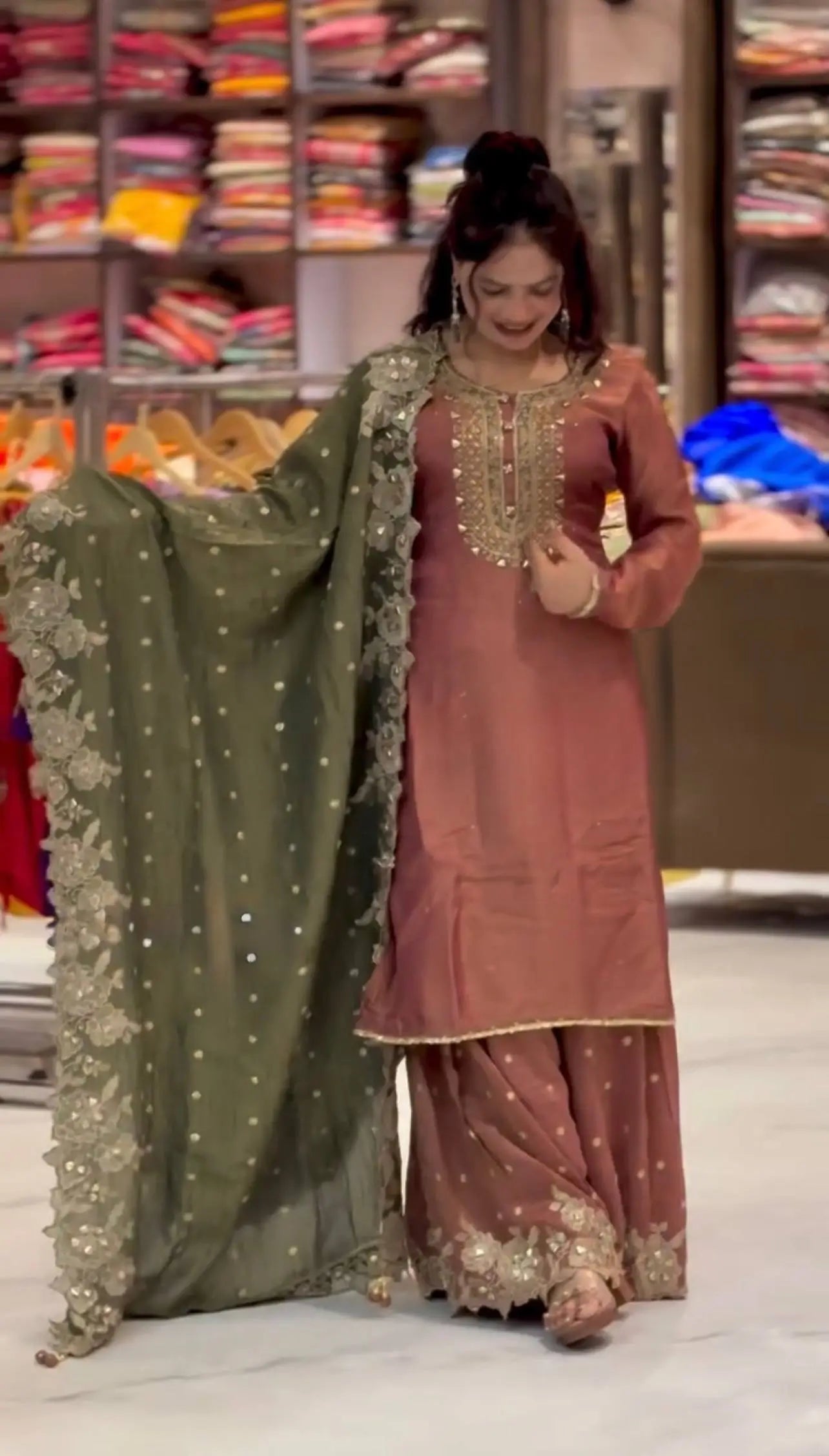 Elegant Fendy Silk Sharara Set for Festive and Wedding Wear