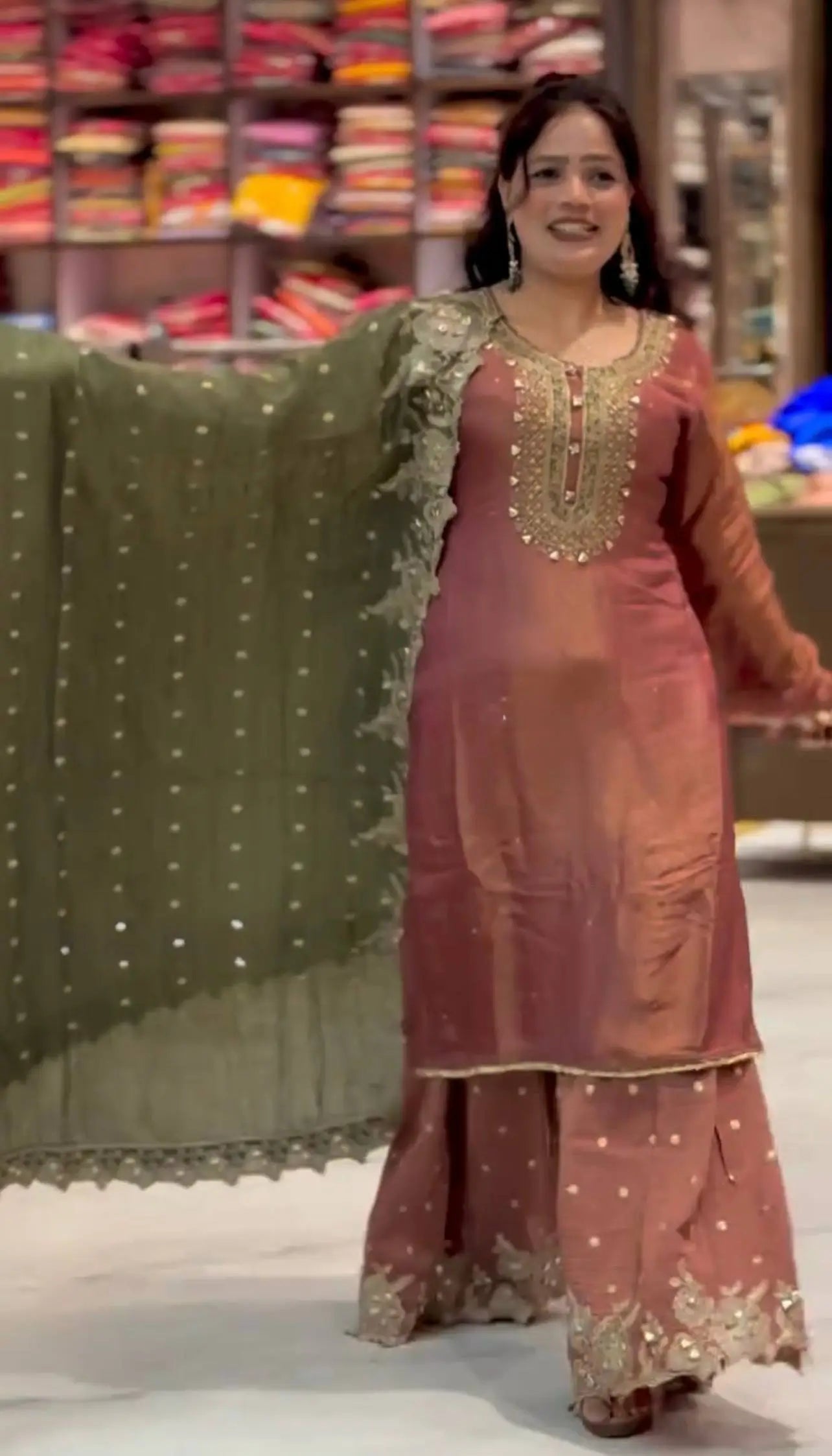 Elegant Fendy Silk Sharara Set for Festive and Wedding Wear